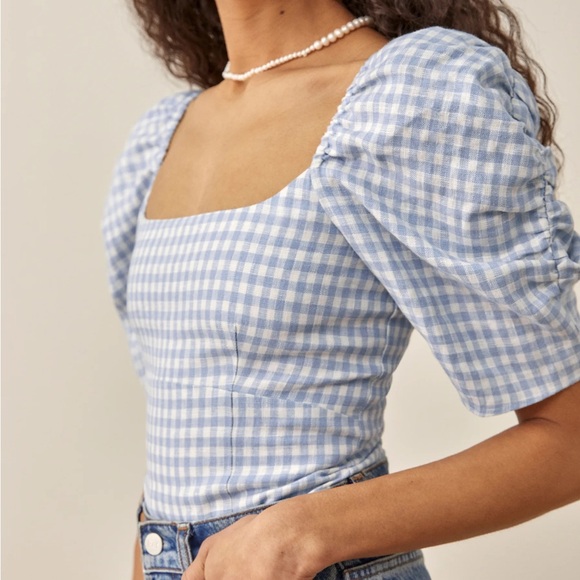 REFORMATION JANUARY LINEN TOP - Picture 1 of 10